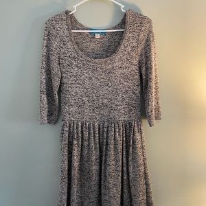 Buttons 3/4 sleeve gray dress